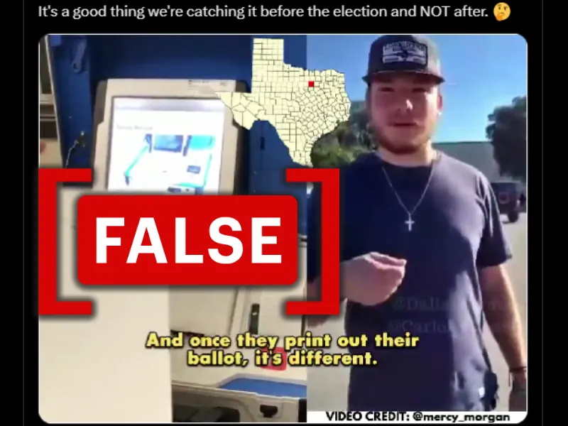 Voting machines in Tarrant County, Texas are not switching votes